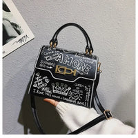 Leather Mini Chain Graffiti Bags