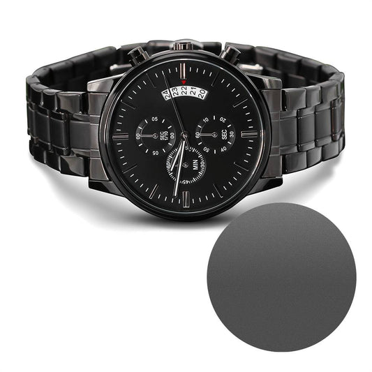 Chronograph Black Timepiece with Luxury Box