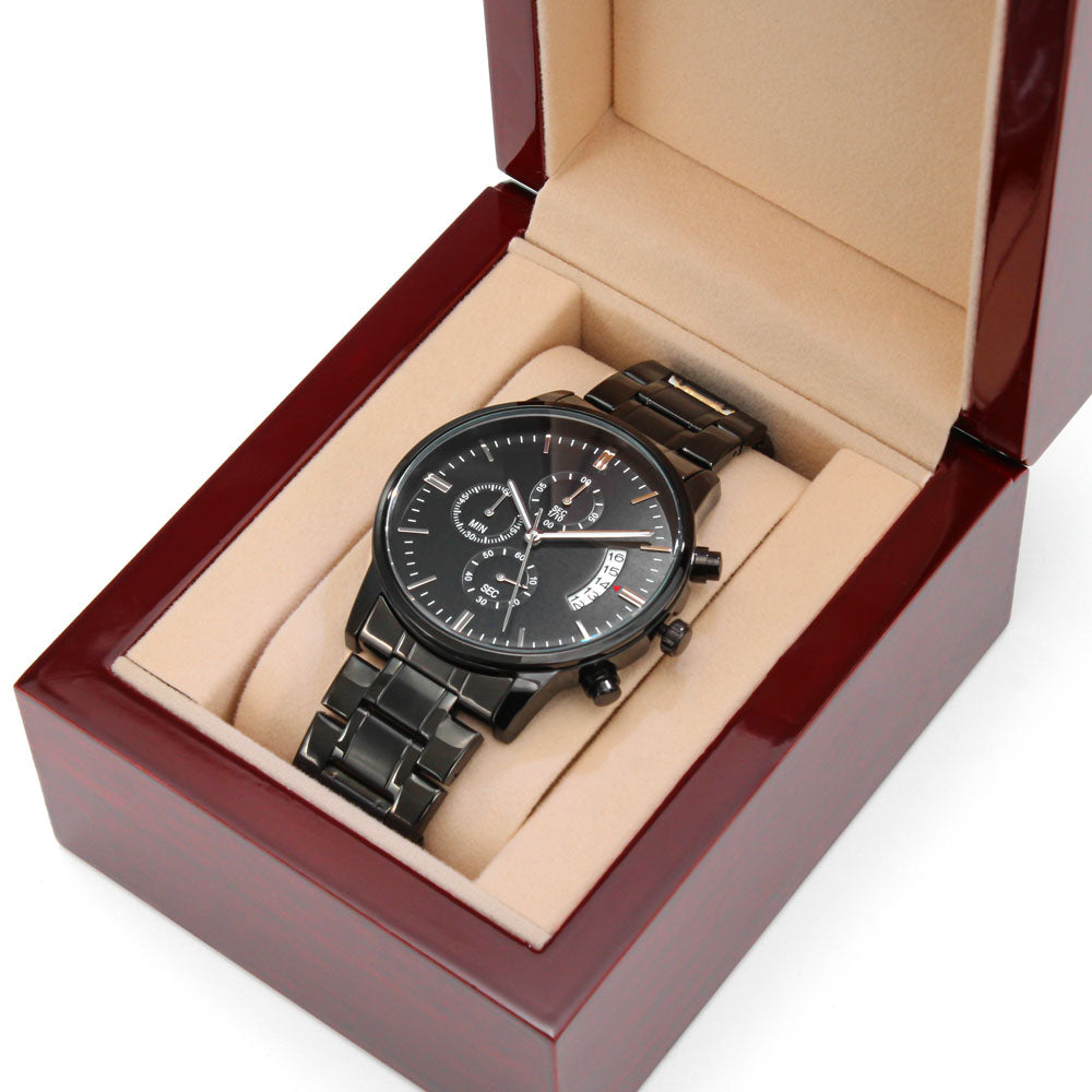 Chronograph Black Timepiece with Luxury Box