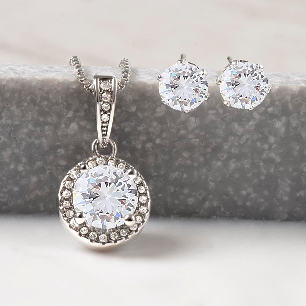 Illuminate Your Look with Our Eternal Hope Necklace and Clear CZ Earrings Set