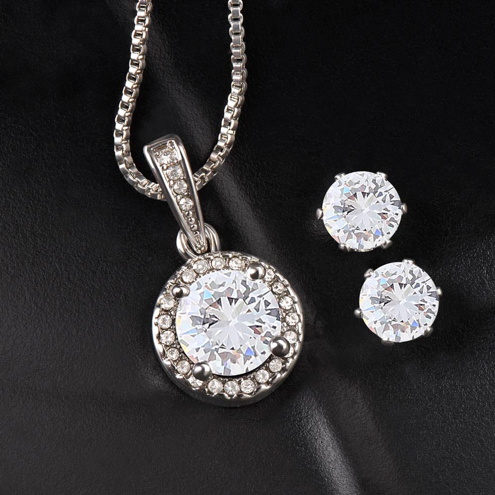 Illuminate Your Look with Our Eternal Hope Necklace and Clear CZ Earrings Set