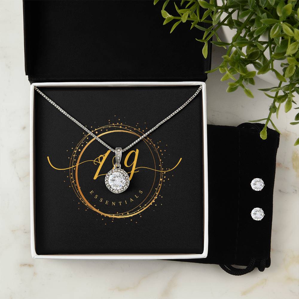 Illuminate Your Look with Our Eternal Hope Necklace and Clear CZ Earrings Set