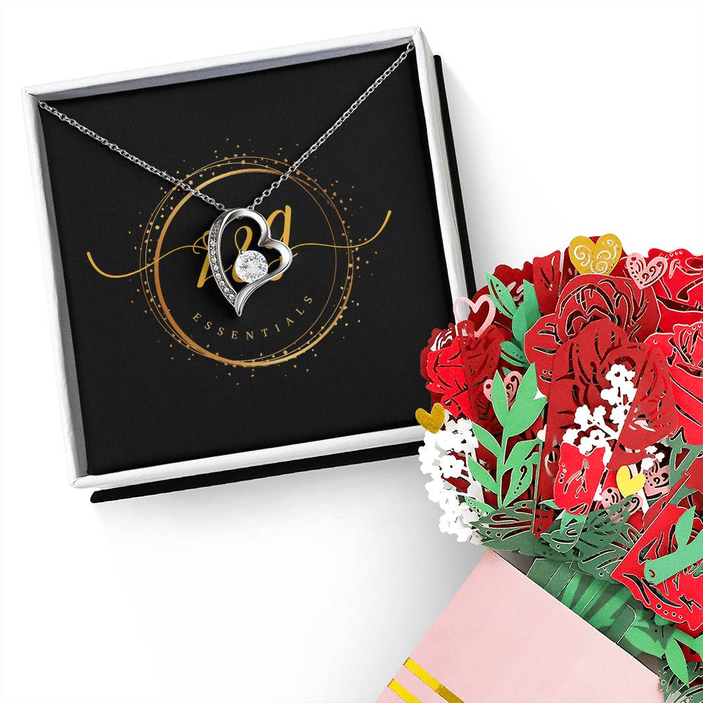 Embrace Eternal Love with Our Forever Love Necklace and Sweet Devotion Flower Bouquet Bundle!