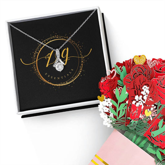 Radiate Charm with Our Alluring Beauty Necklace and Sweet Devotion Flower Bouquet Bundle