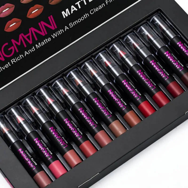 langmanni 12-Pieces Sexy Matte Lipstick